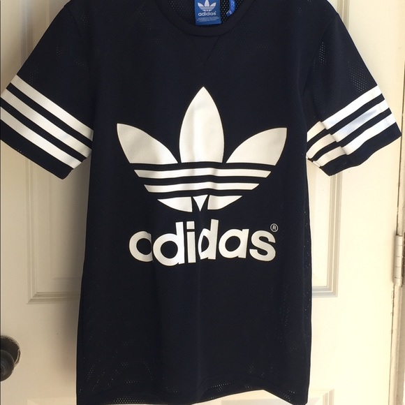 Adidas Women's Black Originals Mesh Unisex Tee - Picture 1 of 6